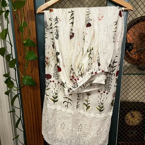 Anthropologie White Floral A-Line Maxi Skirt - Picture 3 of 4